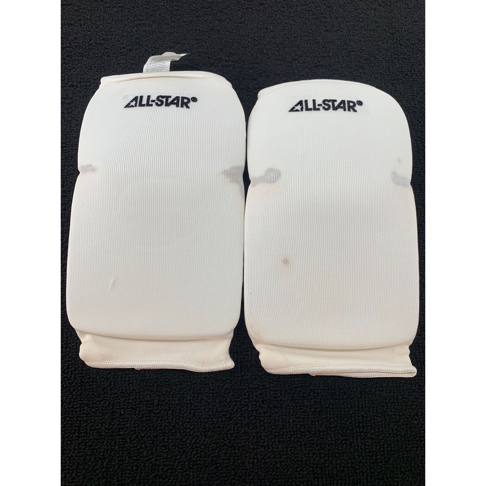 All Star Extra Long Sports Knee Pad Large White‎ Vinyl Foam Pad With Cutout